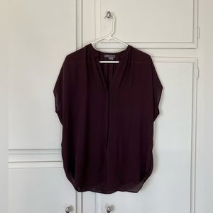 100% Silk Aubergine Vince Blouse
